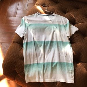 Hollister Green Faded Striped Shirt